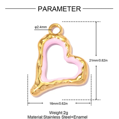 3 Stück/Set Modische Edelstahl Rosen-Blumen DIY Ohrring-Anhänger Herzförmige Halsketten-Anhänger Damen Böser-Blick-Schmuck Großhandel