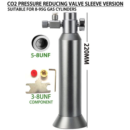 Aquarium DIY CO2 regulator Quick plug solenoid valve Bubble meter Metal sleeve base Fish tank CO2 pressure reducing valve set