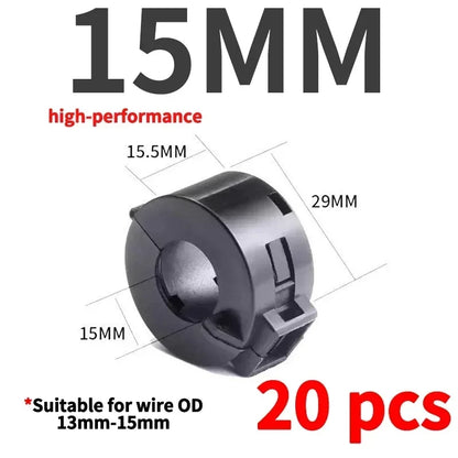 20Pcs 3,5/5/7/9mm Ferrit Filter Ringkern Ferrit Perle Clip Choke EMI RFI Noise Filter Clip Für USB/Video Kabel Netzkabel