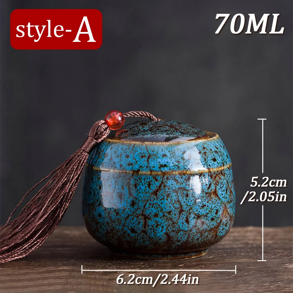 70 ml Keramik Mini Feuerbestattung Urne Memorial Container Haustier Asche Urne Andenken Beerdigung Schatulle Haustier Hund Katze Vogel Maus Columbarium
