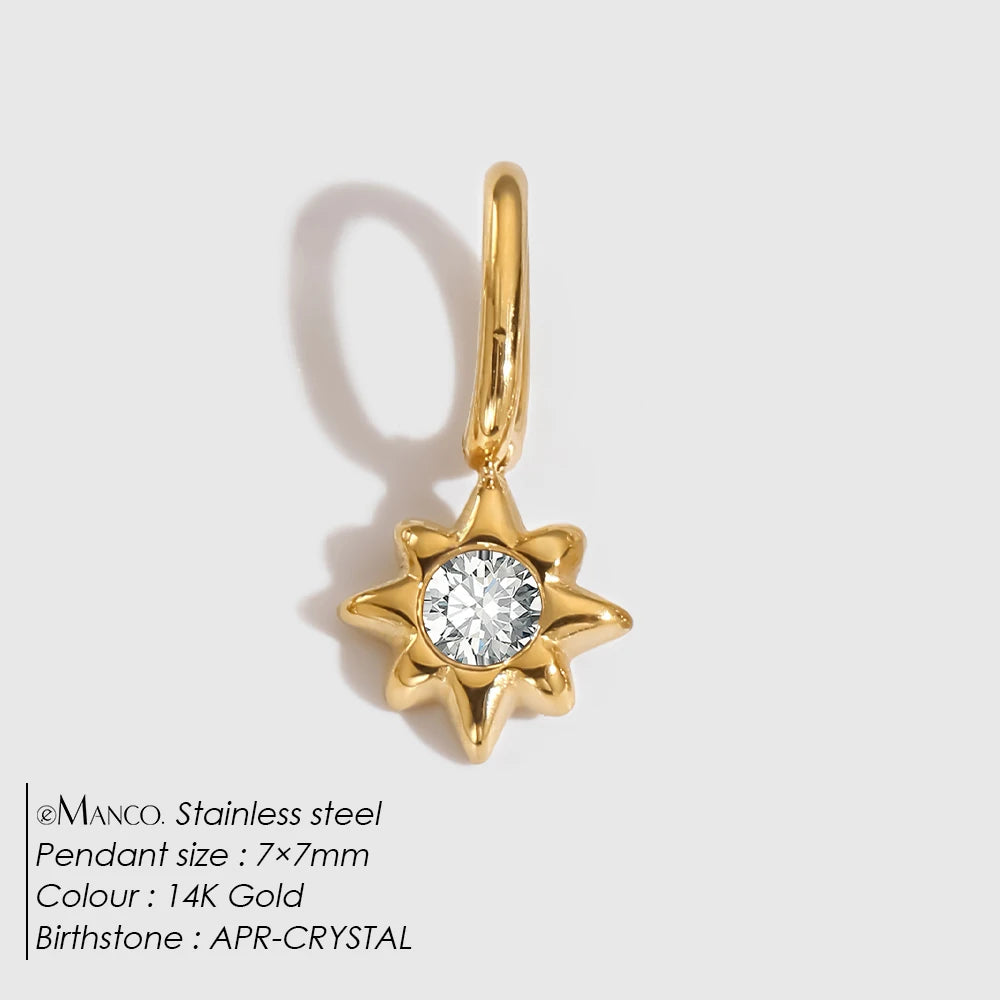 eManco Classic Element DIY Charm Halskette Edelstahl Stern Anhänger Glänzende Strass Mode Armband Schmuck Direkt ab Werk