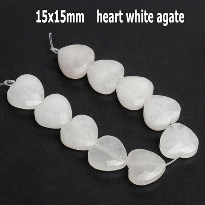 44 Arten weiße Chalcedon-Jade-Achat-Perle, Naturstein, Rondelle-Würfel, facettierte lose Perlen für Schmuckherstellung, Armbänder, Zubehör