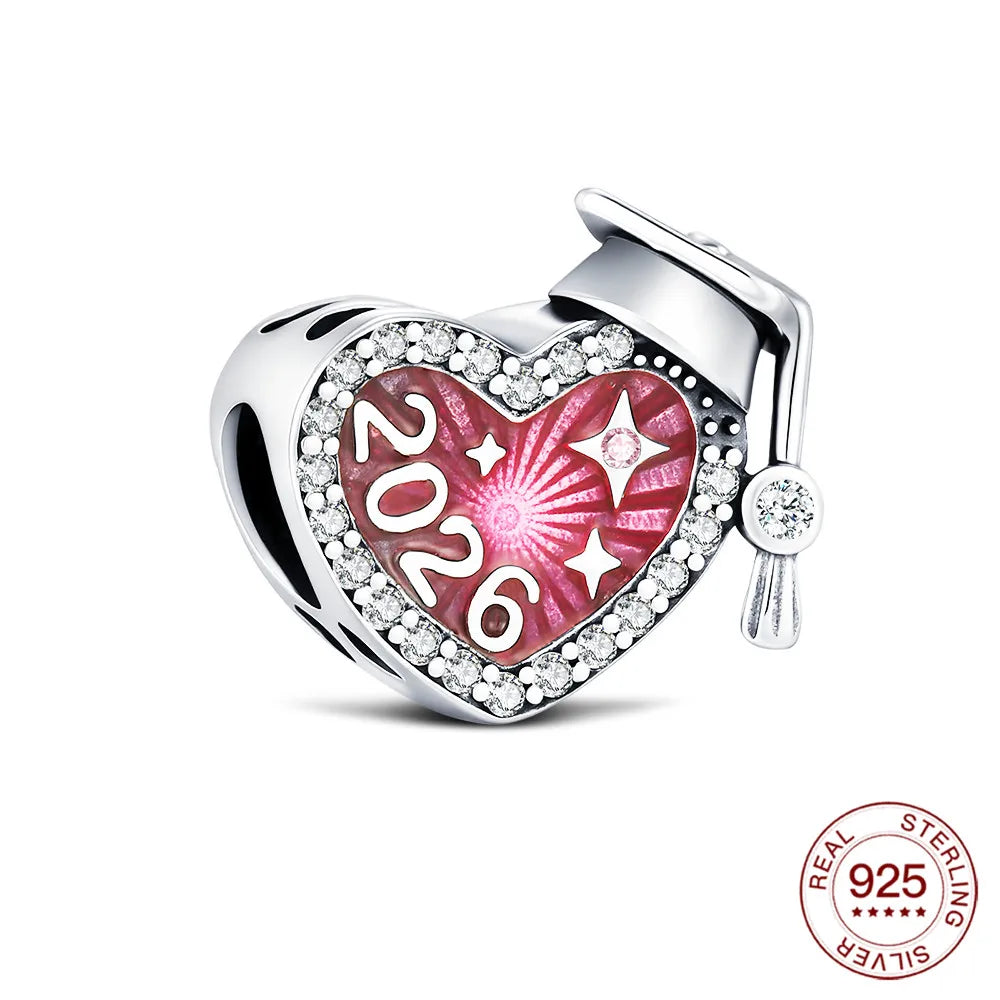 2026 925 Sterling Silber Abschluss-Anhänger Doktorhut-Charms Schmuckherstellung für Klassische Armbänder Damenschmuck DIY Geschenke