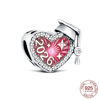 2026 925 Sterling Silber Abschluss-Anhänger Doktorhut-Charms Schmuckherstellung für Klassische Armbänder Damenschmuck DIY Geschenke