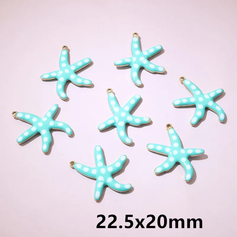 10 Stück 2 Größen Edelstahl Seestern Charms Anhänger Emaille DIY Schmuck Herstellung Zubehör Zubehör Zubehör Armband Halskette Ohrringe