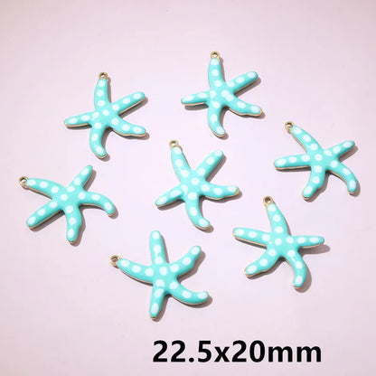 10 Stück 2 Größen Edelstahl Seestern Charms Anhänger Emaille DIY Schmuck Herstellung Zubehör Zubehör Zubehör Armband Halskette Ohrringe