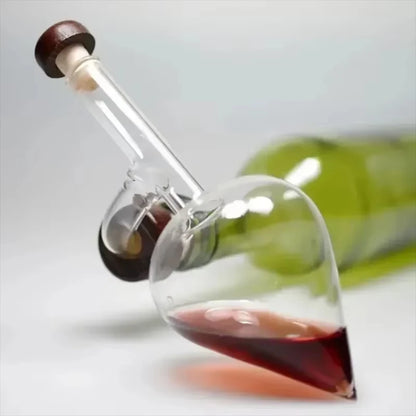 UNTIOR Rotwein-Belüfter, tragbar, rund/pfirsichförmig, transparent, schneller Dekanterauslauf, Glas-Bar-Ernüchungsgerät für Strandtisch