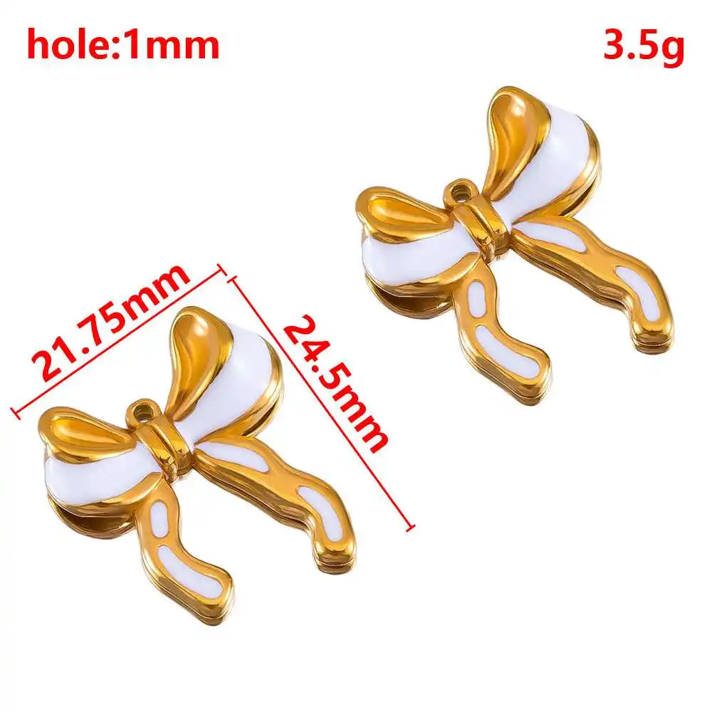 2 Stück 5 Stück Edelstahl Blume Schmetterling Liebe Herz Schleife Anhänger für DIY Halskette Ohrring Geschenk Schmuckherstellung Zubehör