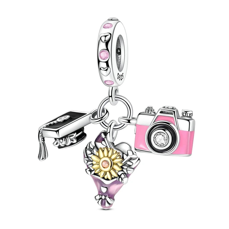 Edle Serie 925er Silber Parfüm-Bogen-Designs, Charm-Perlen, Anhänger, baumelnd, passend für Original-Armreif, Charm-Armband, DIY-Frauenschmuck