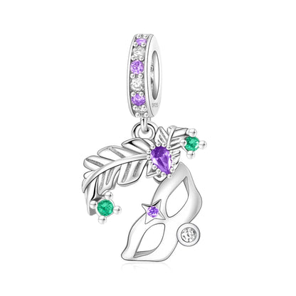 Lila Serie 925 Sterling Silber Maiglöckchen Rose Meerjungfrau Hexenhut Charm Passend für DIY Armband Halskette Charmante Geschenke