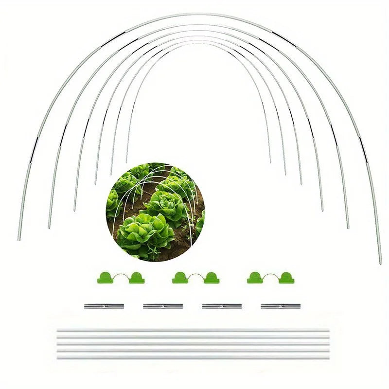 122/61 DIY-Gewächshaus, Gewächshauskreis, Gartenstoff, rostfreier Glasfaser-Stützringrahmen, Pflanzenstütze, Gartenbedarf