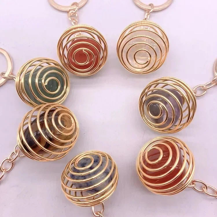20 stücke Natürliche Raue Rohstein Kristall Quarz Schlüsselbund Frauen Männer Handtasche Hangle Auto Schlüssel Halter Raw Mineral Stein Schlüsselring schmuck