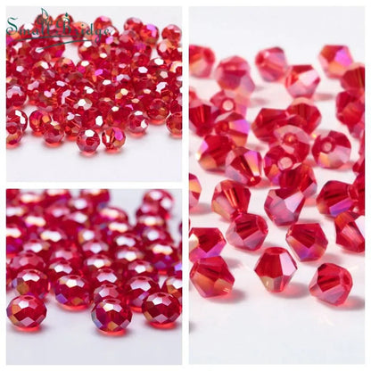 3 4 6 8 MM Rote Tschechische Runde Glaskugel Perlen Für DIY Armband Schmuck Machen Handwerk Zubehör Lose Doppelkegel Kristall Facted Bead