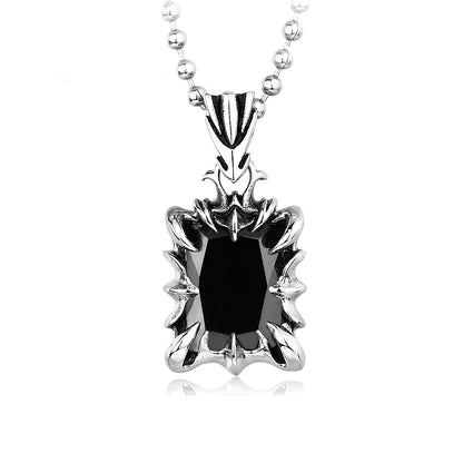 Vintage Mode rot/schwarz/blau/grün Farbe Stein Anhänger Halskette für Männer Frauen Edelstahl Punk Paar Schmuck Drops hipping