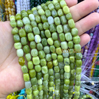 Natürliche Stein 8x12MM Unregelmäßige Raw Grün Taiwan Jade Jaspis Lose Spacer Perlen für Schmuck Machen Diy Armband zubehör 15''