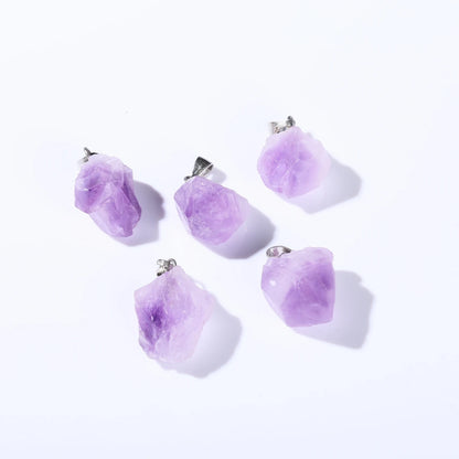1 Stück Naturstein Amethyst Cluster Anhänger Unregelmäßige Heilung Charms für Schmuckherstellung DIY Armband Halskette Zubehör ﻿