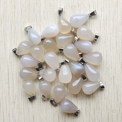 Mode verschiedene gemischte Naturstein Wassertropfen Anhänger Charms DIY Halsketten Schmuck Zubehör machen 50 teile/los Großhandel