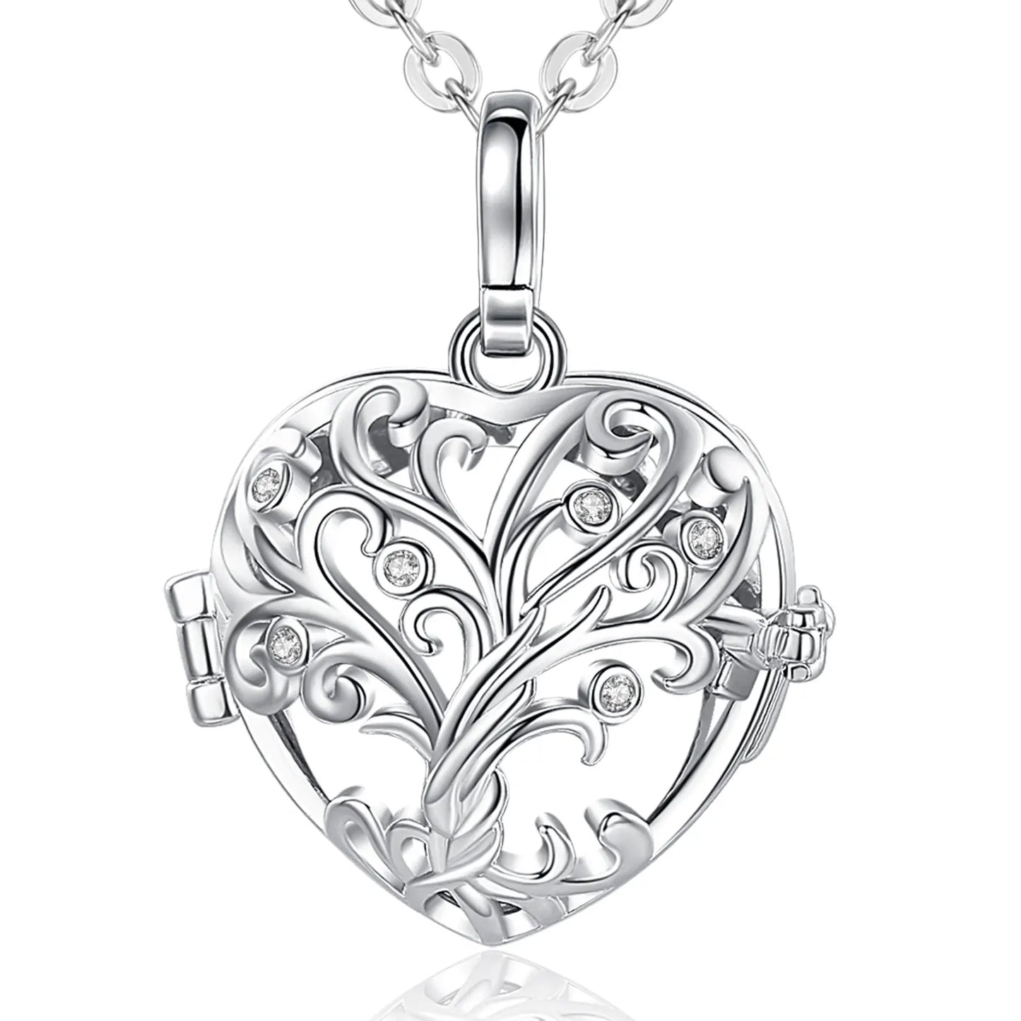EUDORA 18mm Urne Feuerbestattung Baum des Lebens Käfig Medaillon Asche Halter Andenken Kapsel Halskette Anhänger DIY Gedenken Schmuck für geschenk