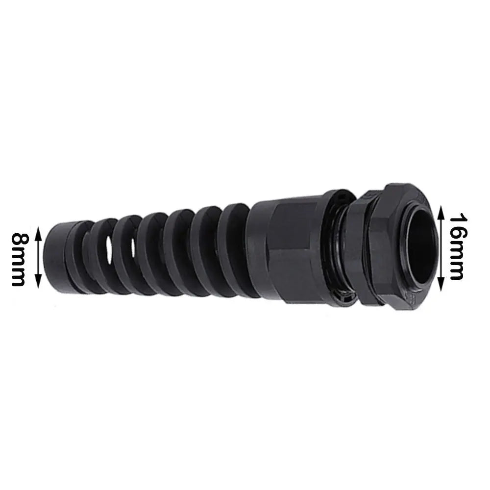 2 Stück schwarz wasserdichte Kabel verschraubung Anti-Biegung pg7 Kunststoff verbindung m12 m16 m20 Nylon torsion sichere Verbindung pg9 Kabel befestigungs verschraubungen