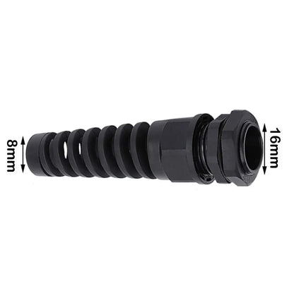2 Stück schwarz wasserdichte Kabel verschraubung Anti-Biegung pg7 Kunststoff verbindung m12 m16 m20 Nylon torsion sichere Verbindung pg9 Kabel befestigungs verschraubungen