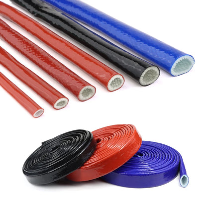 4 mm – 35 mm hochtemperaturbeständiges, feuerhemmendes Gehäuseprohr, Silikon-Fiberglasrohr, verdickte Isolierung, feuerfeste Hülle