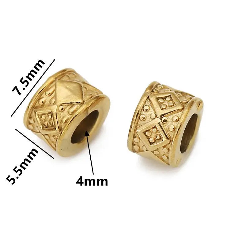 5 teile/los Edelstahl Gold Farbe Lose Rohr Große Loch Spacer Perlen für DIY Armbänder Halskette Schmuck Machen Liefert Finden