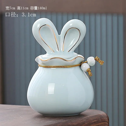 Rabbit Funeral Urn Ceramic Pet Ashes Cat Pet Urn Personalized Urn for Pets Animal Burial Urnas for Human Ashes Dog Memorial