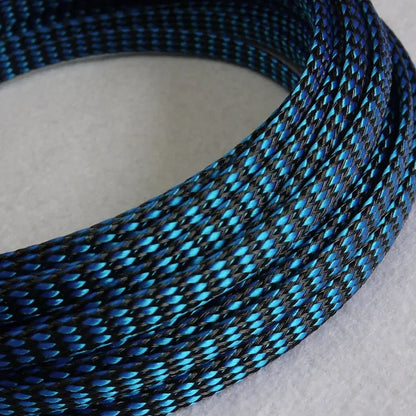 Kabelhülsen, blau, schwarz, Kabelhülse, 8 mm, isolierter Geflechthülse, PP-Baumwolle, kundenspezifischer, erweiterbarer PET-Wickeldraht, Kabelschutz