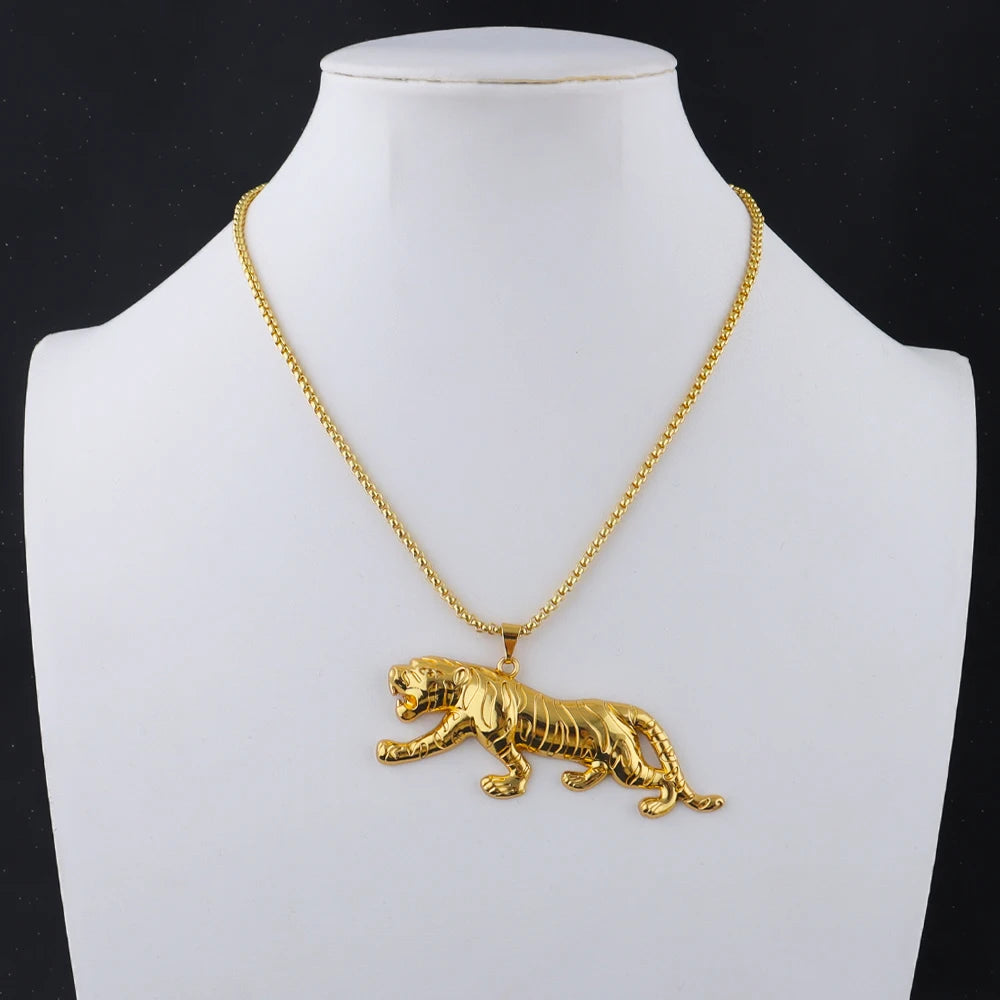 Hip-Hop-Punk-Stil Ketten für Männer, Vergoldeter Edelstahl-Anhänger, Exquisite Halskette, Klassisches Ideales Männergeschenk für den Alltag