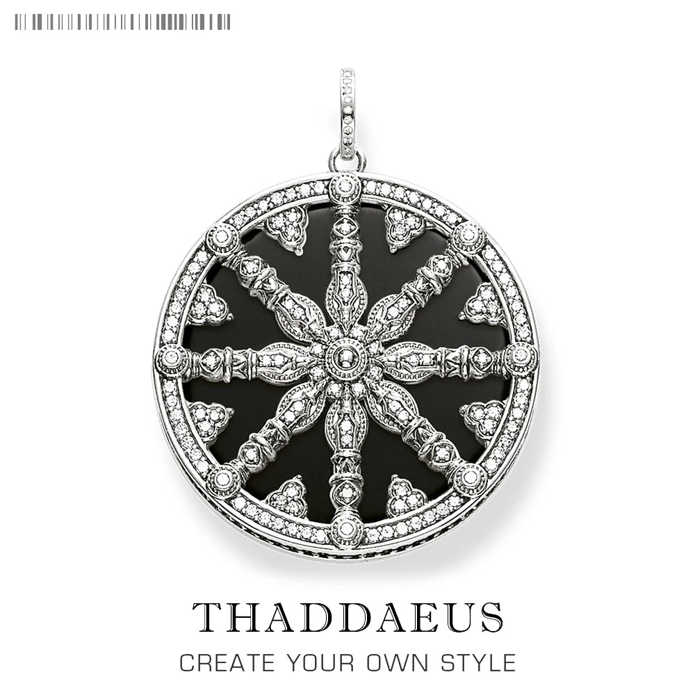 Anhänger Splenic Root Herz Third-Eye Throat Chakra Lotus Karma Wheel, brandneuer Vintage-Schmuck Bijoux Geschenk für Frau Mädchen Männer