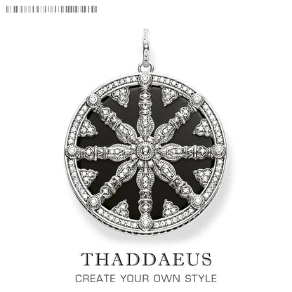 Anhänger Splenic Root Herz Third-Eye Throat Chakra Lotus Karma Wheel, brandneuer Vintage-Schmuck Bijoux Geschenk für Frau Mädchen Männer