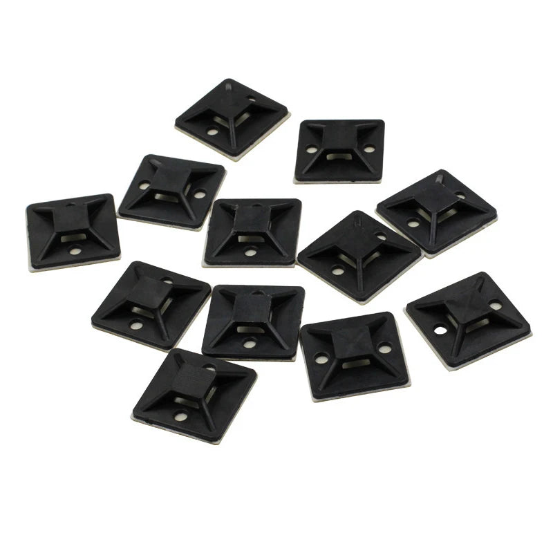 100PCS Kabelbinder Basis Halterung Mit Kleber Draht Abnehmbare Selbstklebende Wand Halter Auto Befestigung Sitz Klemmen Saug Positionierung saugnapf