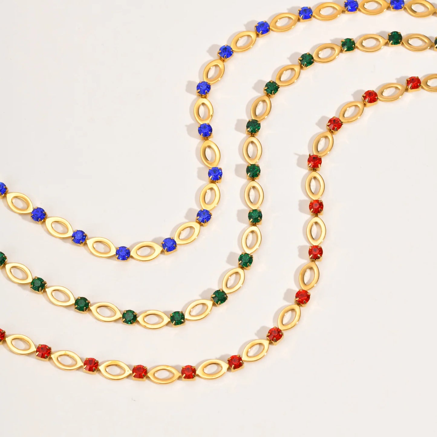 Vnox Goldfarbene ovale Hohlketten-Halskette, Strass-Halskette mit durchbrochenem Oval, handgefertigter Choker für Damen, Halskette, Schmuck, Geschenke