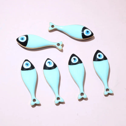 10 Stück 20x6,5mm Emaille Fisch Charms Anhänger Edelstahl DIY Schmuck Making Zubehör Erkenntnisse für Halsketten Ohrringe Armband