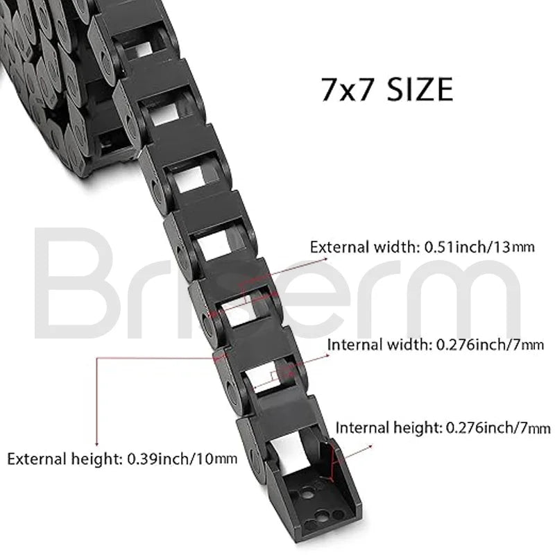 Kabelketten 7x7 10x15 10x10 10x20 15x20 15x30 15x40 R18 R28 R38 Brückentyp Nicht öffnende Kunststoff-Schleppleine-Übertragungsschleppkette