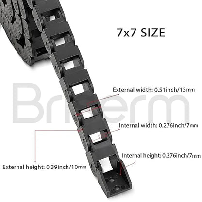 Kabelketten 7x7 10x15 10x10 10x20 15x20 15x30 15x40 R18 R28 R38 Brückentyp Nicht öffnende Kunststoff-Schleppleine-Übertragungsschleppkette
