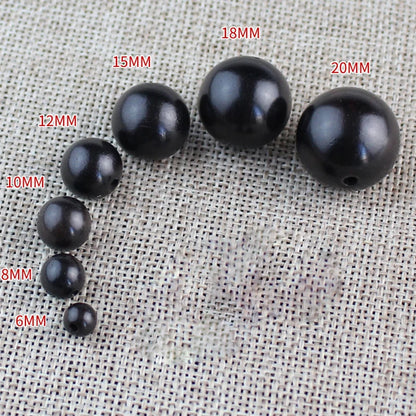 1 Packung natürliche schwarze/rote Sandelholz-Holz-Rundperlen, 6–20 mm, verschiedene Größen, Armbänder, Halsketten, Holzkugel, Perlenabstandshalter, DIY-Schmuck