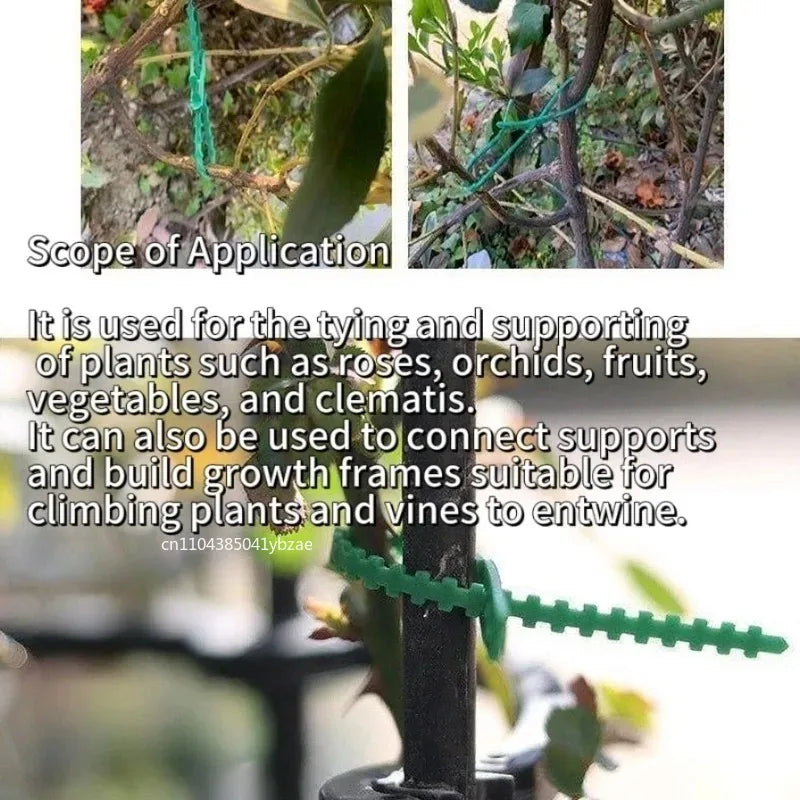 50–1000 Stück verstellbare Kunststoff-Pflanzenkabelbinder, wiederverwendbare Kabelbinder für Garten, Baumklettern, Unterstützung für Pflanzenreben, Tomaten-Stiel-Clip
