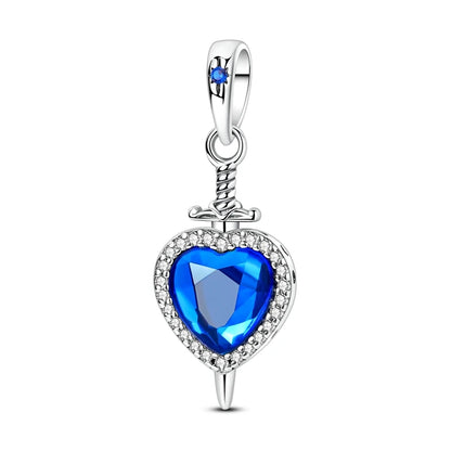 Blue Series Charm-Anhänger aus 925er-Sterlingsilber, Saphir, Baum des Lebens, Flasche, Elefant, Planet, Ozean, Herz, passend für DIY-Armbänder, Halsketten, Geschenke