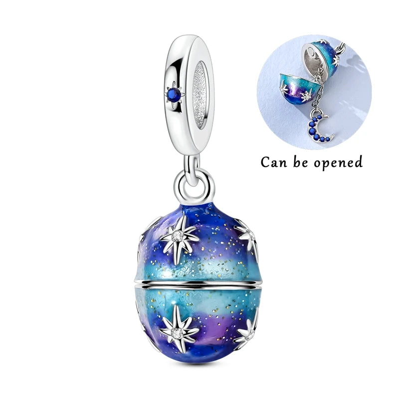 Teufelsaugen-Charm aus 925er Silber, Original-Hand der Fatima, blauer Zirkon, Kreuz, blaue Augen, passend für Armbänder, DIY-Herstellung von Schmuck, Geschenk