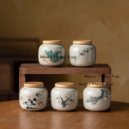 1 Stück Mini-Keramik-Urne für Haustiere, Haustierzähne und Haarsammlung, Gedenkglas für Katzen, Hunde, Hamster, Kaninchen, Urne im chinesischen Stil