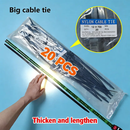 2/20 Stück robuste Polizeihandschellen (27,5") |   Flexible selbstsichernde Doppelkopf-Kabelbinder aus Nylon