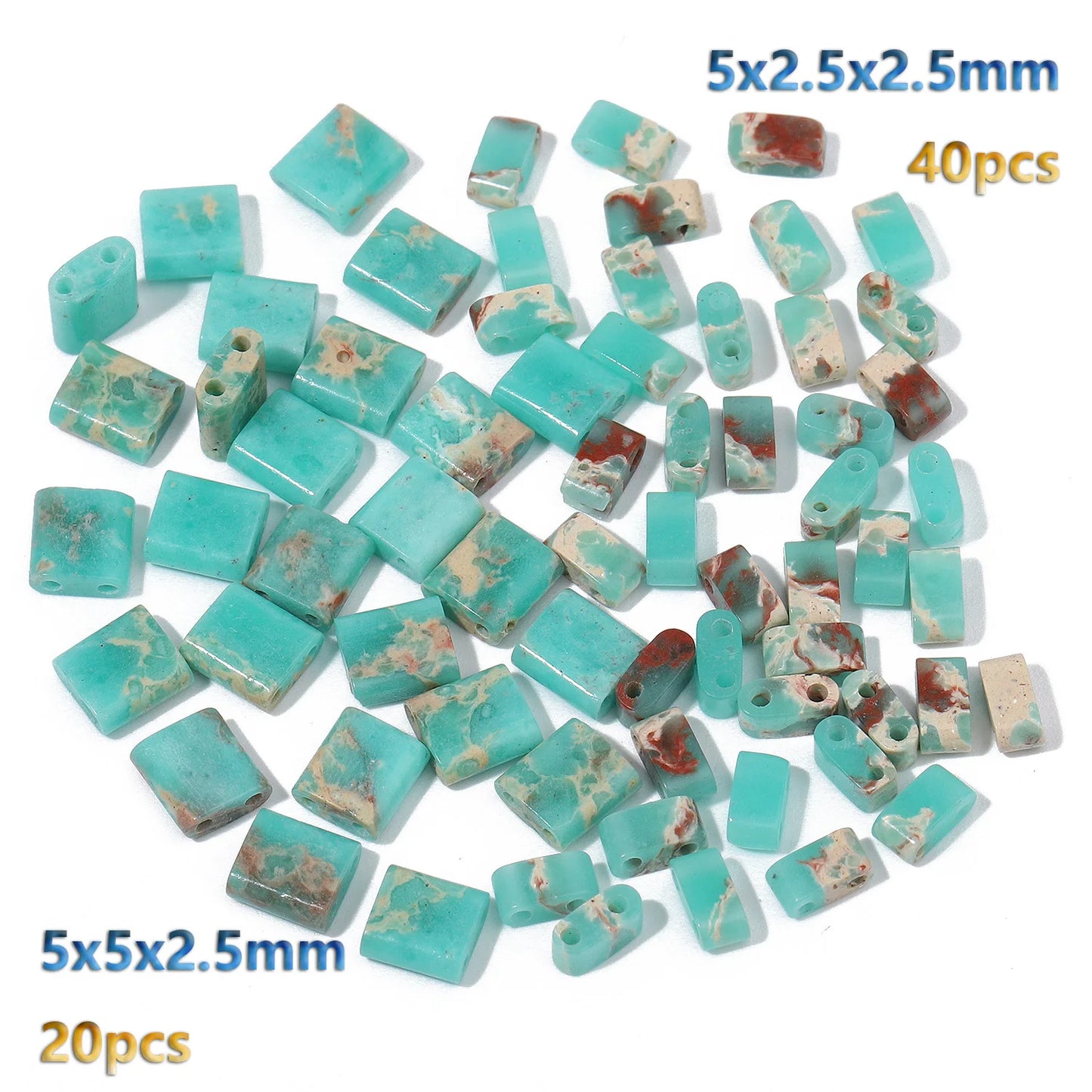 Naturstein Zwei Loch Perlen Doppellöcher Tigerauge Sediment Jaspis Rechteck Perlen für Handarbeit DIY Böhmen Armband Schmuck