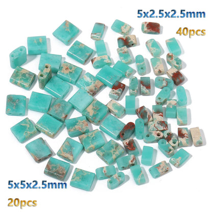 Naturstein Zwei Loch Perlen Doppellöcher Tigerauge Sediment Jaspis Rechteck Perlen für Handarbeit DIY Böhmen Armband Schmuck