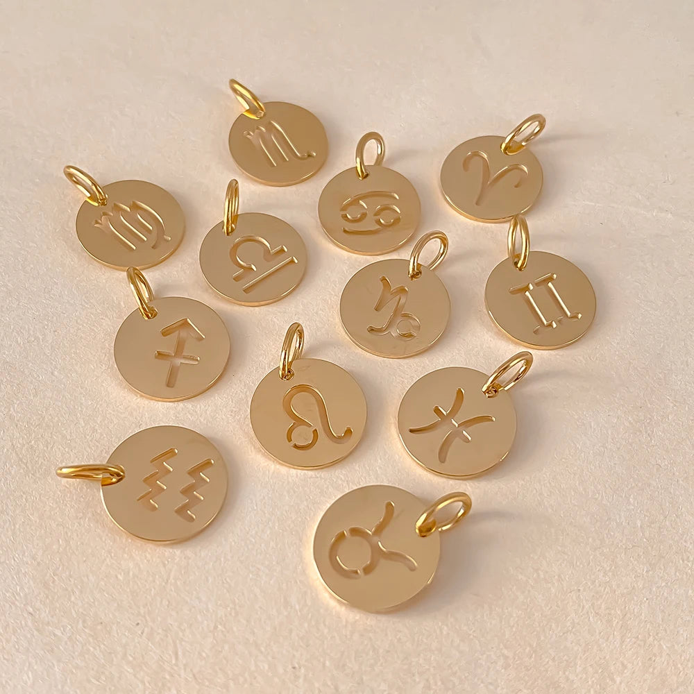 eManco Edelstahl-Skelett mit 12 Sternzeichen, Charm, DIY, Damenmode, Halskette, Schmuck, Zubehör, Herstellung, 48 Stunden Versand