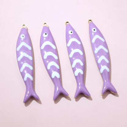 10 Stück 40x8mm Edelstahl Emaille Fisch Charms Anhänger DIY Schmuck Making Zubehör Erkenntnisse für Halsketten Ohrringe Armbänder