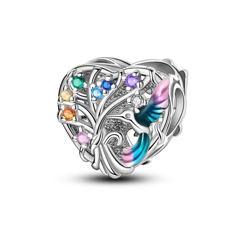 Bezaubernde herzförmige Perlen aus 925er-Sterlingsilber, Familie, Liebe, Tier, Fußabdruck, Charm-Armband, Halskette, passend für Frauen, DIY-Urlaubsgeschenke