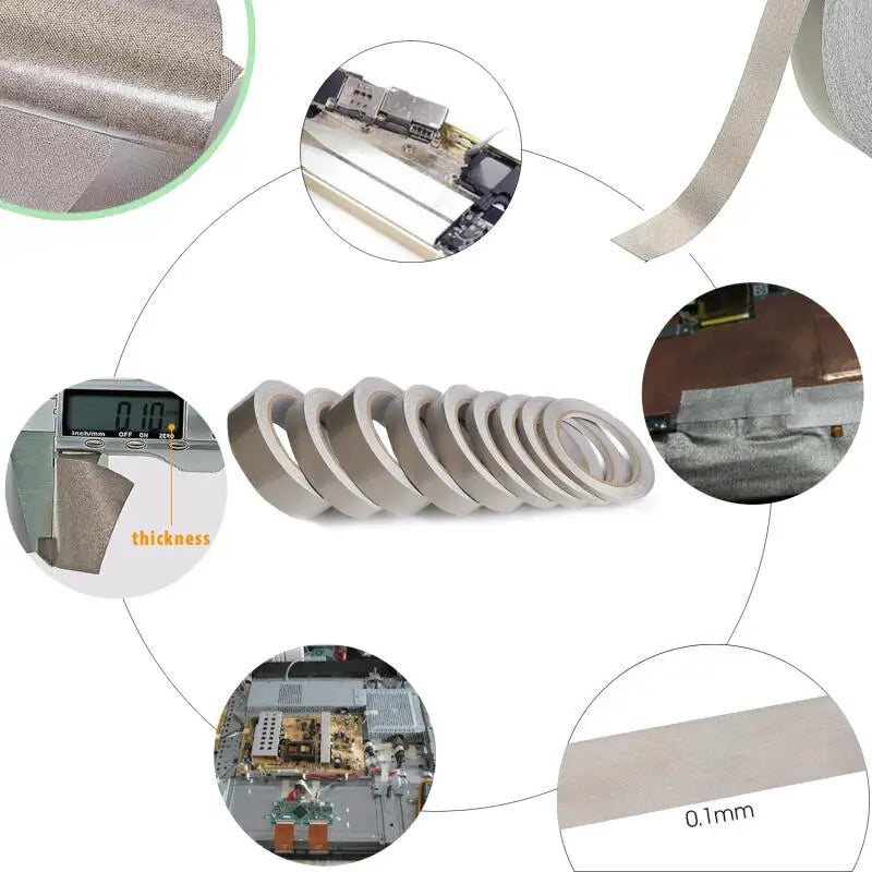 1–3 Rollen 20 Meter leitfähiges Stoff-Gewebeband, 5 mm ~ 30 mm Breite, einseitiges Klebeband für Laptop-Handys, LCD-EMI-Abschirmung