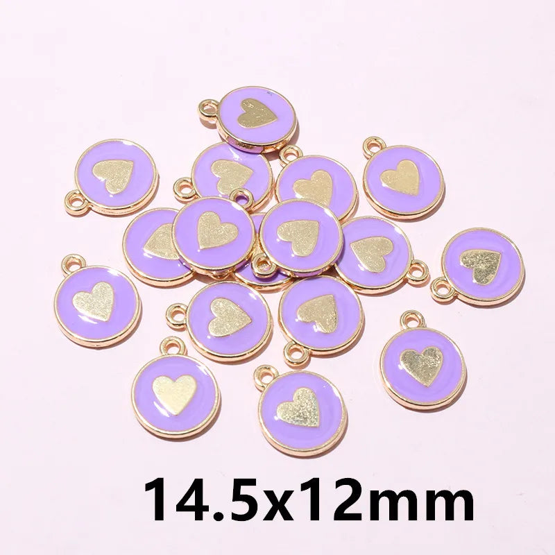 20 Stück Emaille Mond Herz Charms Anhänger Legierung Metall DIY Schmuck Herstellung Zubehör Ergebnisse für Armband Ohrringe Halskette