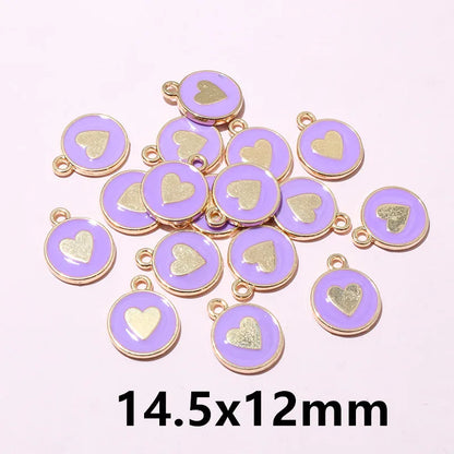 20 Stück Emaille Mond Herz Charms Anhänger Legierung Metall DIY Schmuck Herstellung Zubehör Ergebnisse für Armband Ohrringe Halskette